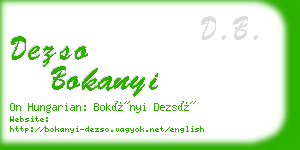 dezso bokanyi business card